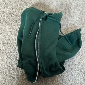 dark green zip up jacket